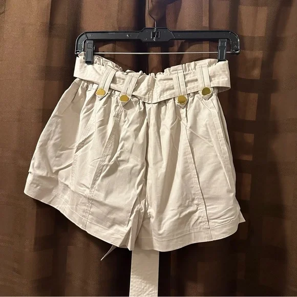 NWT‎ Ramy Brook Sandstone Tie Belt Paperbag Zaydie Shorts Size 00 reg $265 - Picture 9 of 9